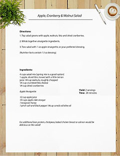 Apple Cranberry and Walnut Salad